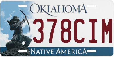 OK license plate 378CIM