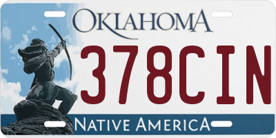 OK license plate 378CIN