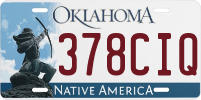 OK license plate 378CIQ