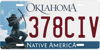 OK license plate 378CIV