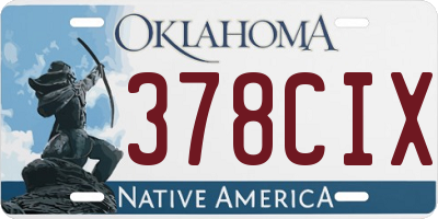 OK license plate 378CIX