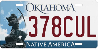 OK license plate 378CUL