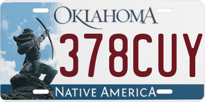 OK license plate 378CUY