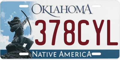 OK license plate 378CYL