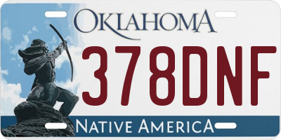 OK license plate 378DNF