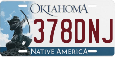 OK license plate 378DNJ