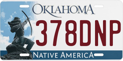 OK license plate 378DNP