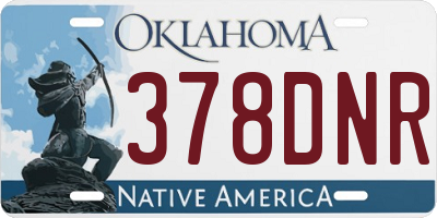 OK license plate 378DNR