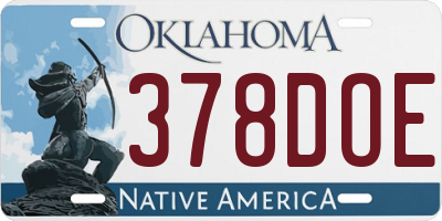 OK license plate 378DOE