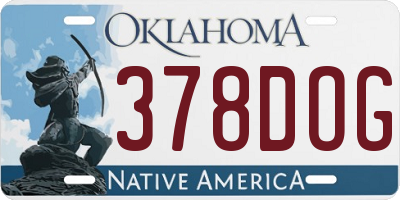 OK license plate 378DOG