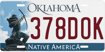 OK license plate 378DOK