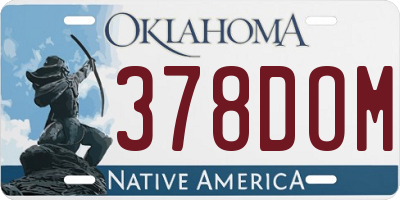 OK license plate 378DOM