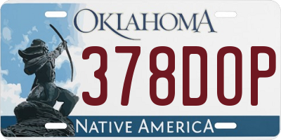 OK license plate 378DOP