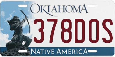 OK license plate 378DOS