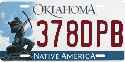 OK license plate 378DPB
