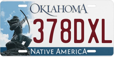 OK license plate 378DXL