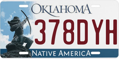 OK license plate 378DYH
