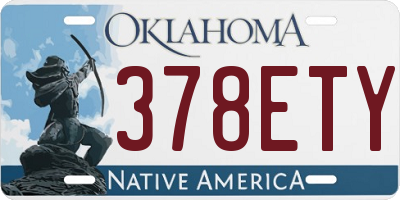 OK license plate 378ETY