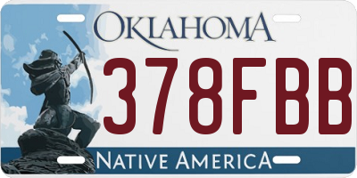 OK license plate 378FBB
