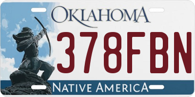 OK license plate 378FBN