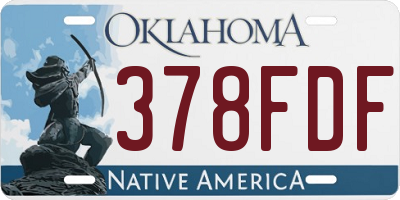 OK license plate 378FDF