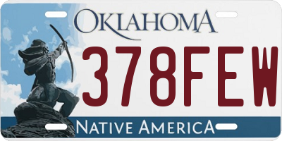 OK license plate 378FEW