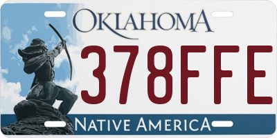 OK license plate 378FFE