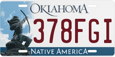OK license plate 378FGI