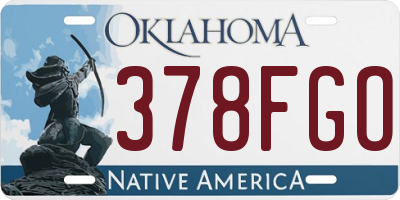 OK license plate 378FGO