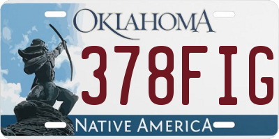 OK license plate 378FIG