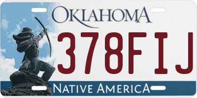 OK license plate 378FIJ