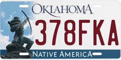 OK license plate 378FKA
