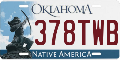 OK license plate 378TWB