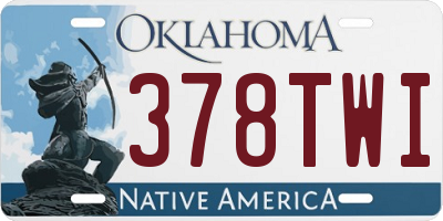 OK license plate 378TWI