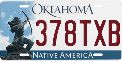 OK license plate 378TXB