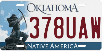 OK license plate 378UAW