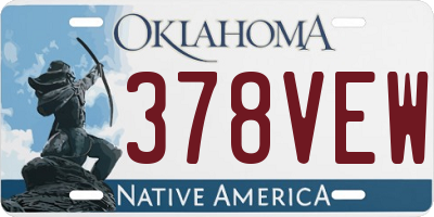 OK license plate 378VEW