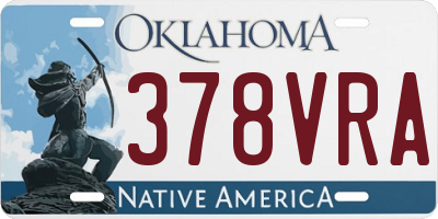 OK license plate 378VRA