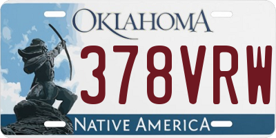 OK license plate 378VRW