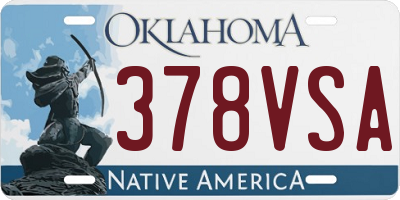 OK license plate 378VSA