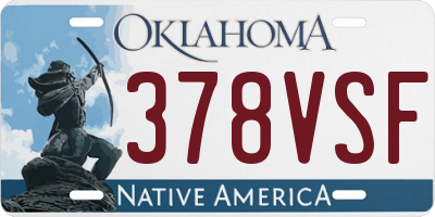 OK license plate 378VSF