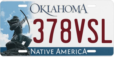 OK license plate 378VSL
