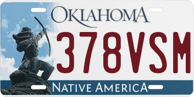 OK license plate 378VSM