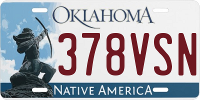 OK license plate 378VSN