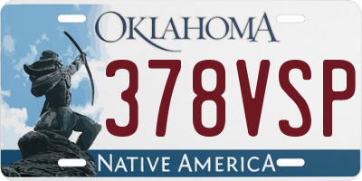 OK license plate 378VSP