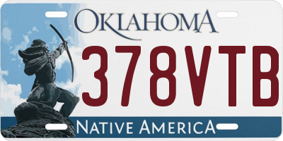 OK license plate 378VTB