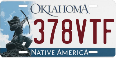 OK license plate 378VTF