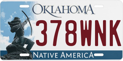OK license plate 378WNK