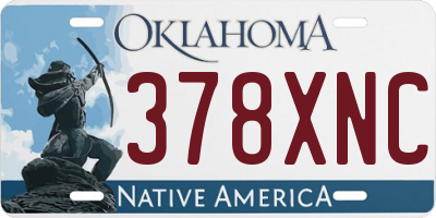 OK license plate 378XNC