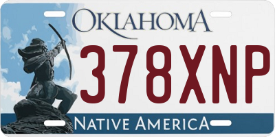 OK license plate 378XNP